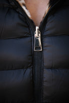 Doudoune réversible noir intérieur fourrure léopard la boutique de lydie