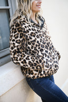 Doudoune réversible noir intérieur fourrure léopard