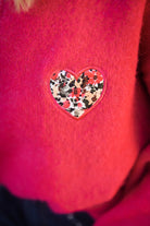 Pull fuchsia col V fleuri la boutique de lydie