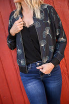 Bombers noir à motifs la boutique de lydie