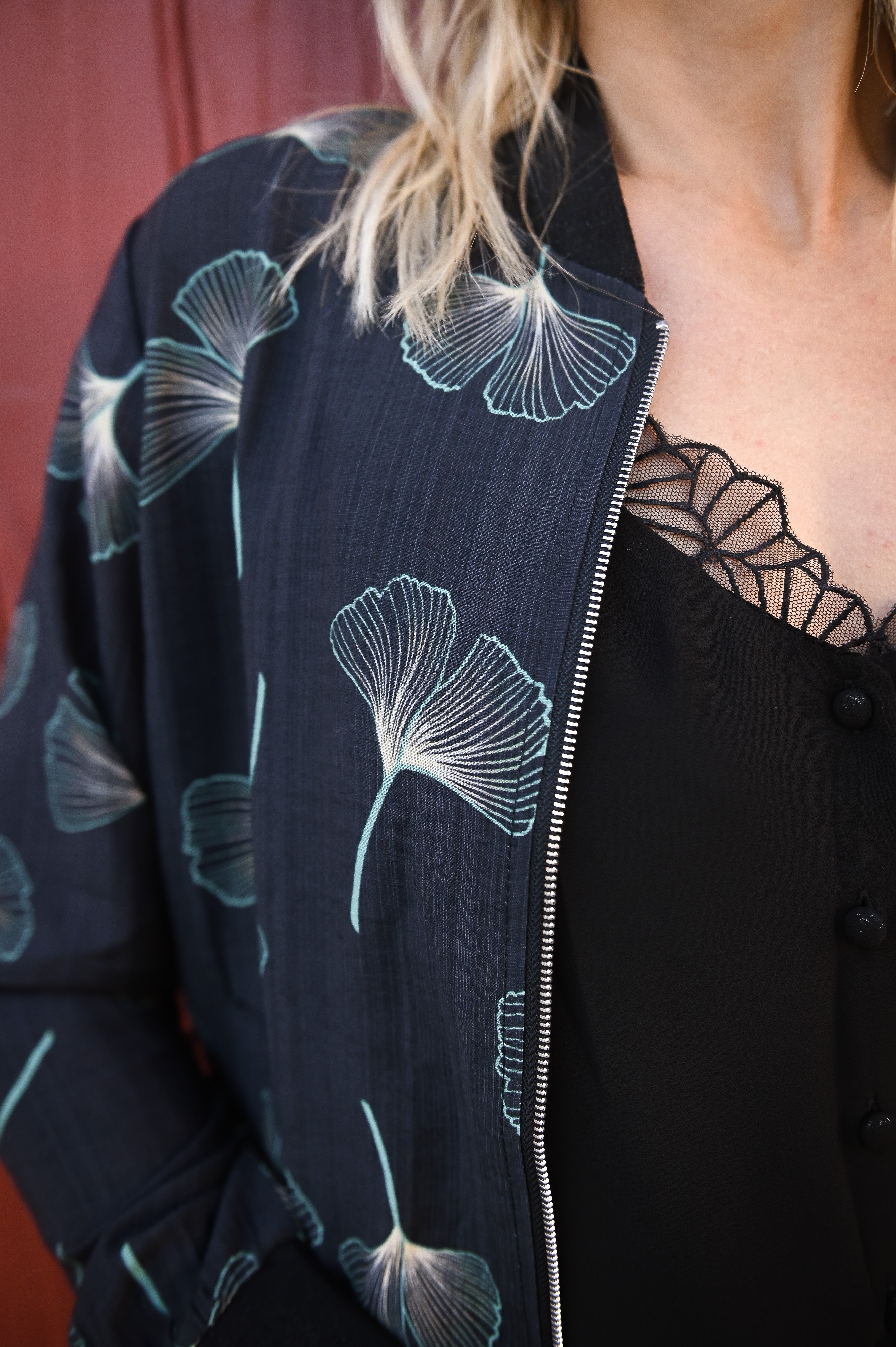 Bombers noir à motifs la boutique de lydie