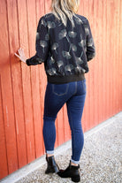 Bombers noir à motifs la boutique de lydie