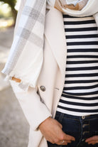 Manteau beige mi long, 4 boutons, avec poches