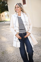 Manteau beige mi long, 4 boutons, avec poches la boutique de lydie