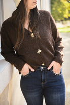 Gilet couleur marron café la boutique de lydie