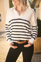 Pull Marinière Ecru rayé marine dentelle la boutique de lydie