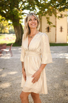 Robe manches longues dorée