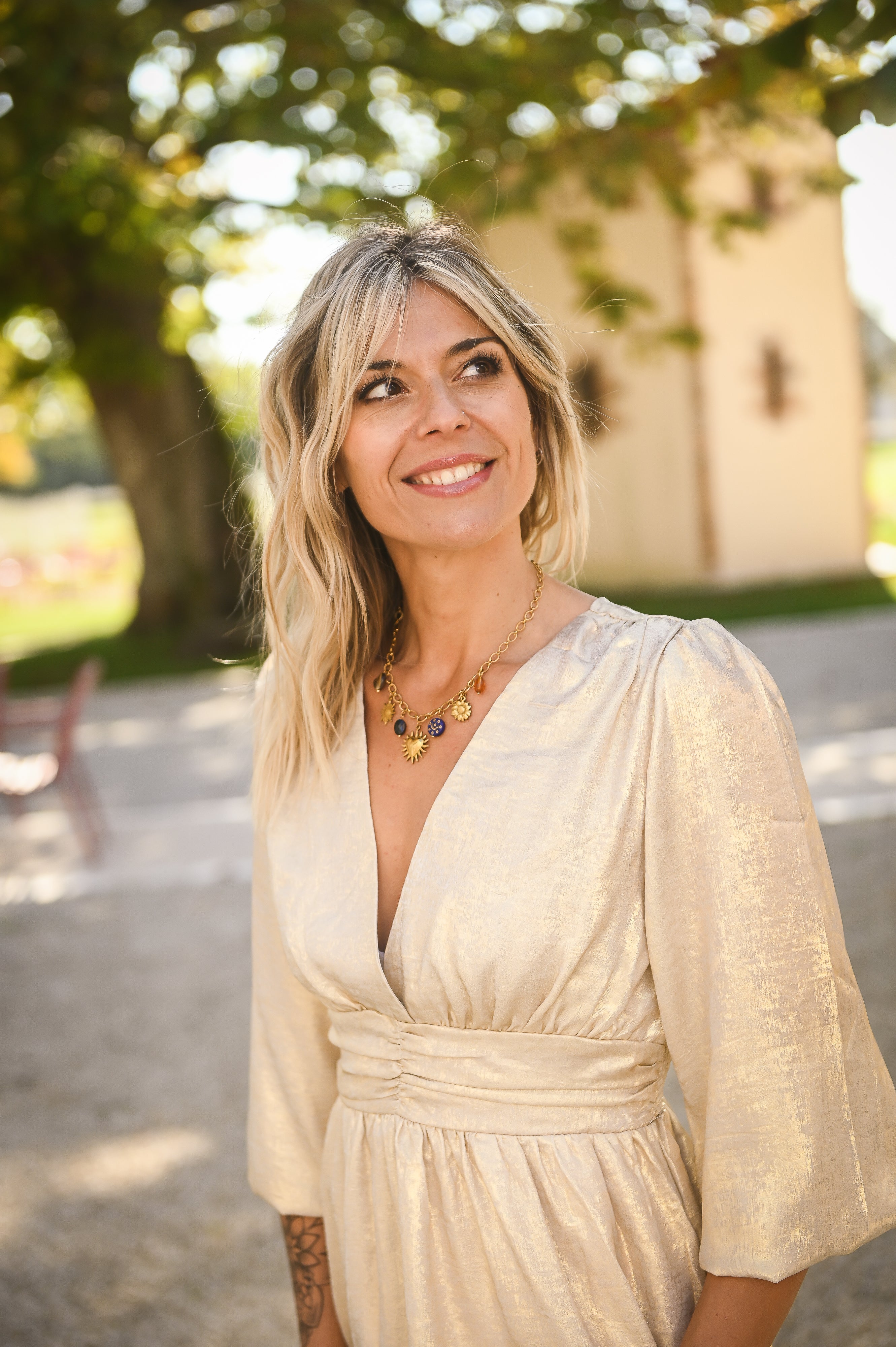 Robe manches longues dorée