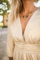 Robe manches longues dorée