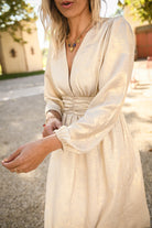 Robe manches longues dorée