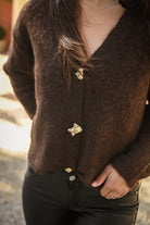 Gilet couleur marron café la boutique de lydie