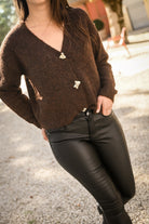 Gilet couleur marron café la boutique de lydie