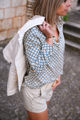 chemise ecru motif scandinave la boutique de lydie