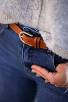 Ceinture en cuir camel