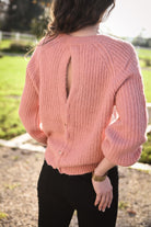 Pull rose grosse maille la boutique de lydie 