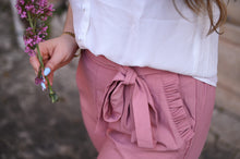 Charger l&#39;image dans la galerie, Pantalon fluide uni rose slim
