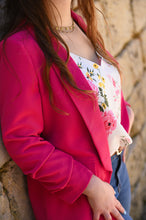 Charger l&#39;image dans la galerie, Blazer unis mi-long fushia

