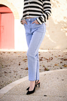 Jean mom fit, taille haute