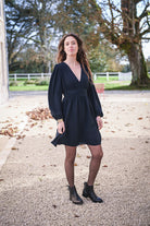 Robe manches longues marine la boutique de lydie