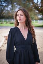 Robe manches longues marine la boutique de lydie