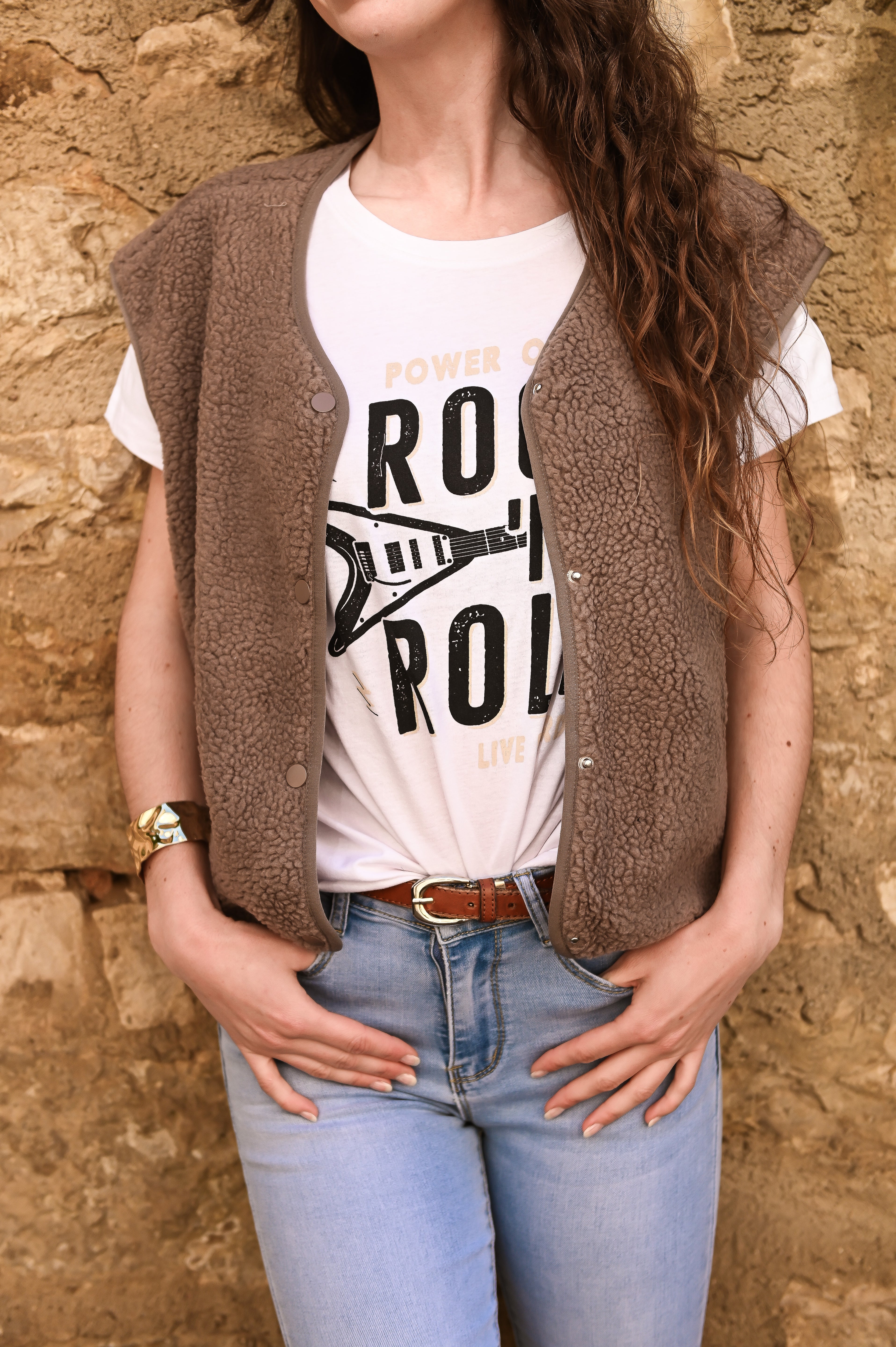 T-shirt blanc  Rock N Roll 