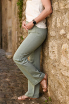Pantalon Wide Leg vert céladon