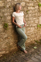 Pantalon Wide Leg vert céladon la boutique de lydie 