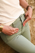 Pantalon Wide Leg vert céladon
