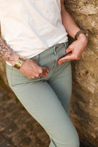Pantalon Wide Leg vert céladon