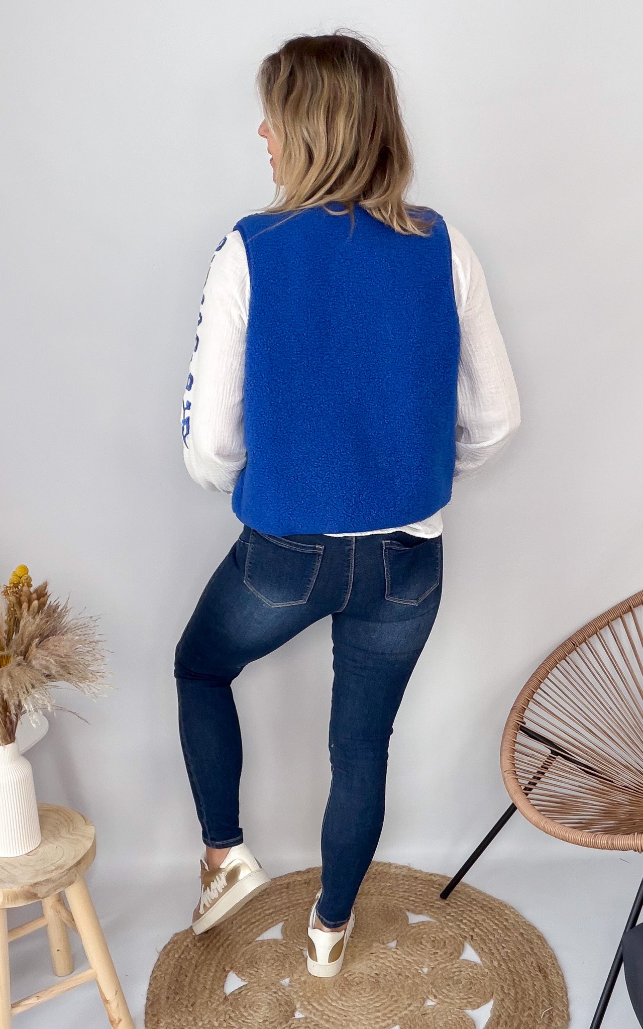 Gilet Sans Manches  moumoute bleu electrique