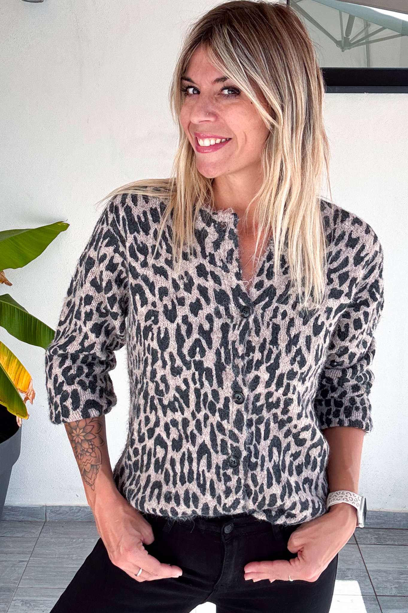 Gilet léopard boutonné la boutique de lydie