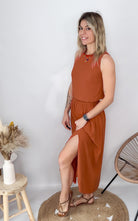 Ensemble Jupe &amp; Crop Top Sonia – Terracotta