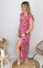 Robe longue fushia et rouge la boutique de lydie