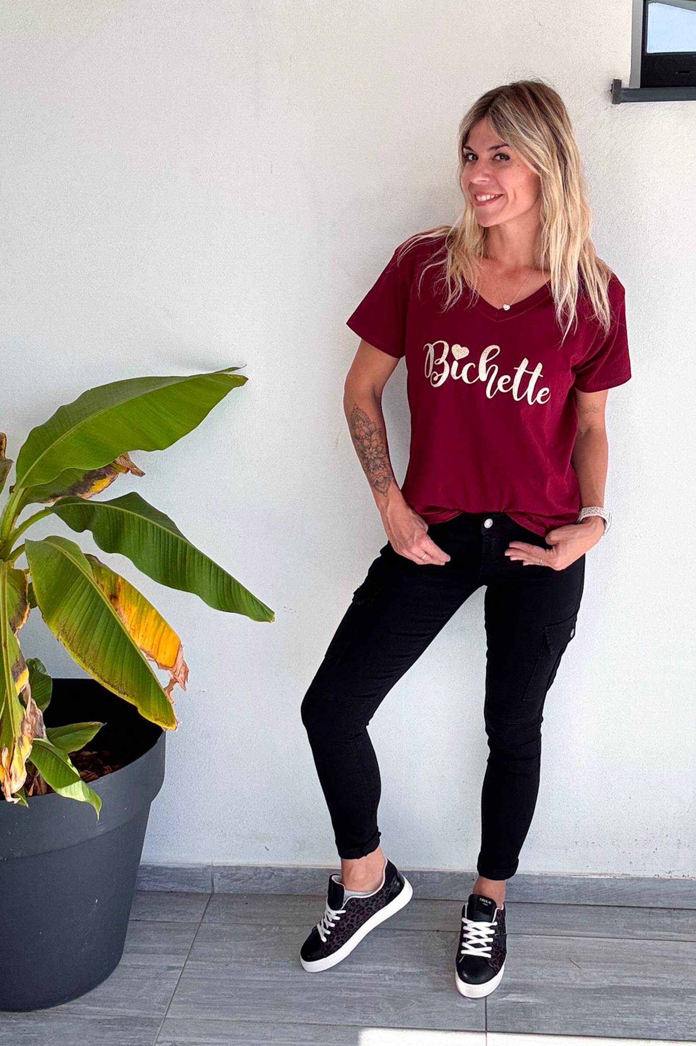 Skinny cargo noir femme 