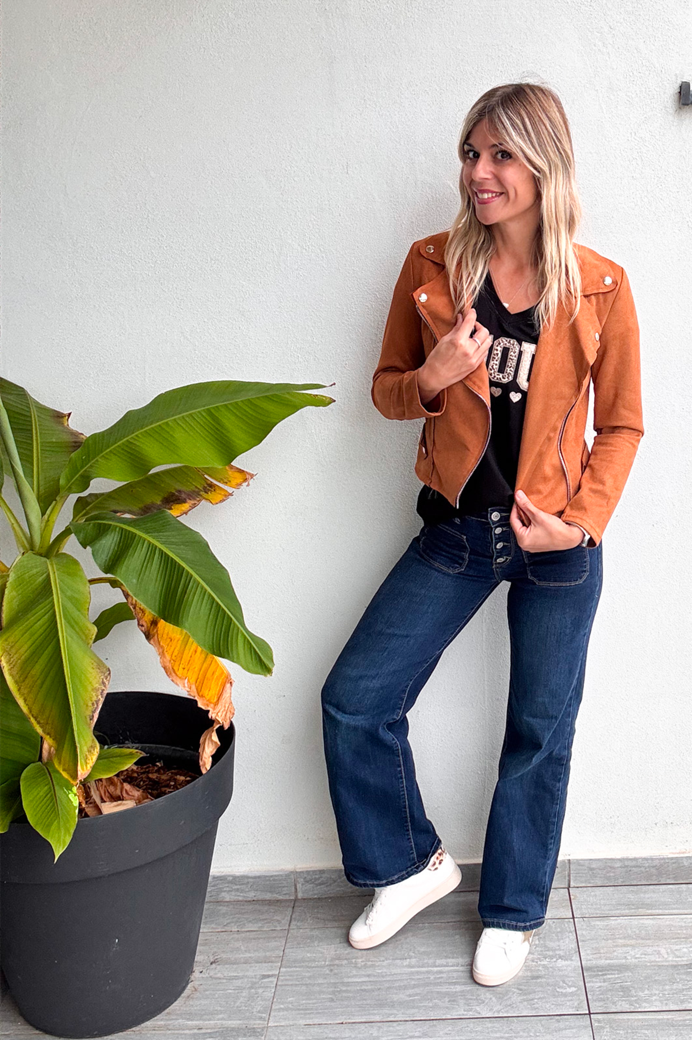 perfecto suedine camel femme