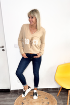 pull rock taupe la boutique de lydie