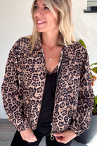 veste Bombers velours léopard