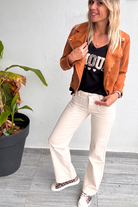 Pantalon Wide Leg beige clair