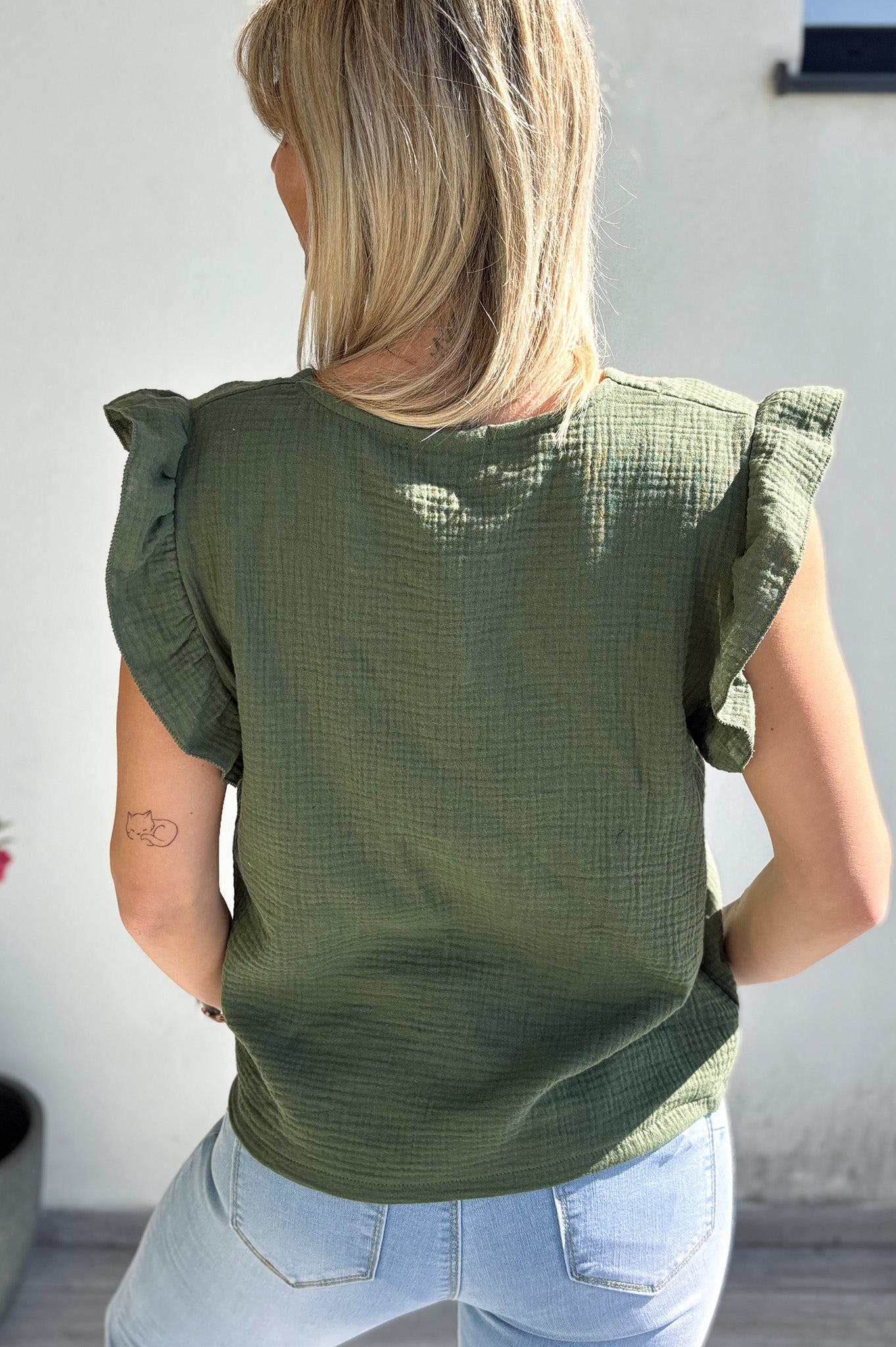 Blouse manches courtes kaki 