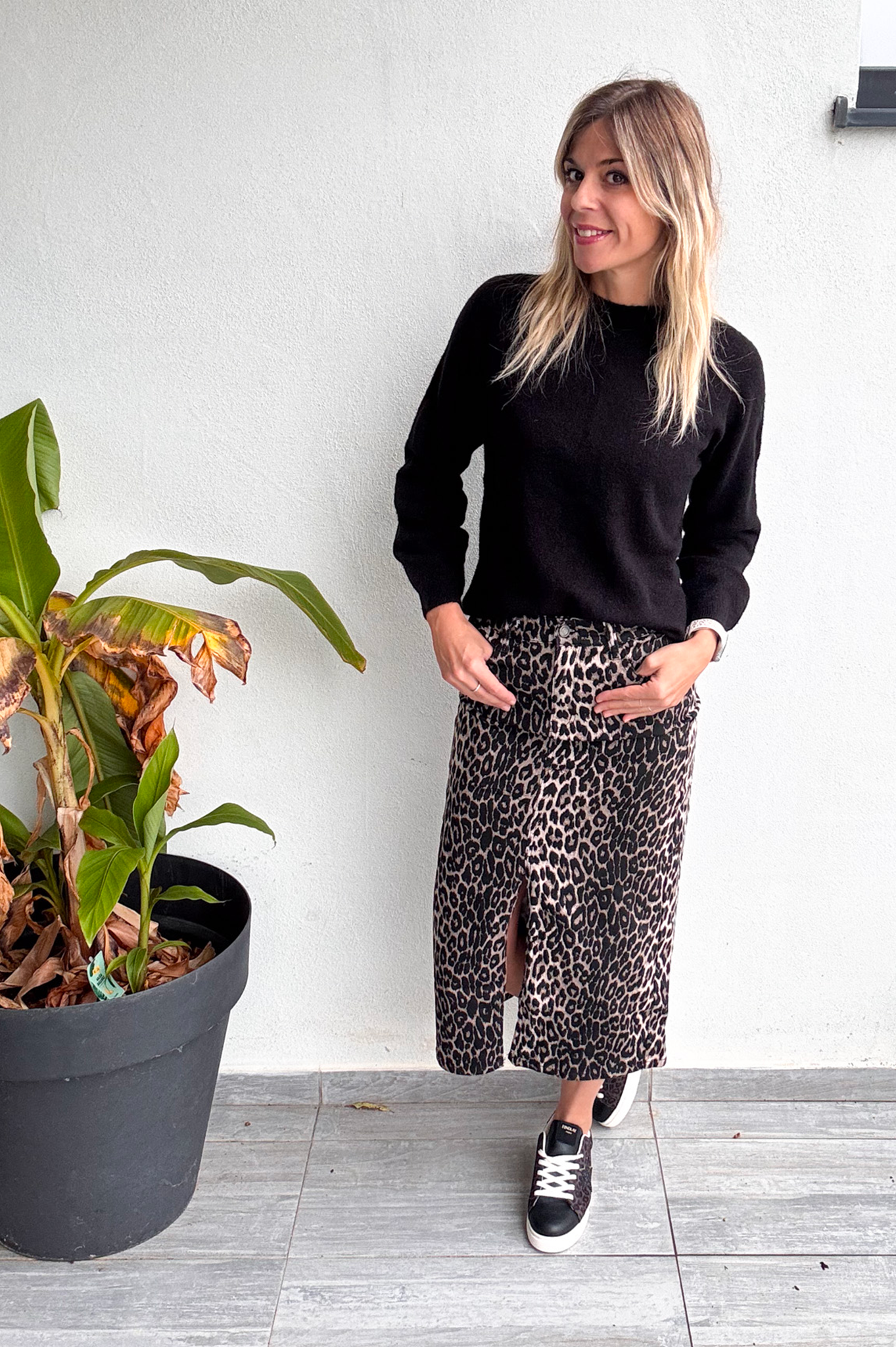 Jupe longue fendu léopard la boutique de lydie 