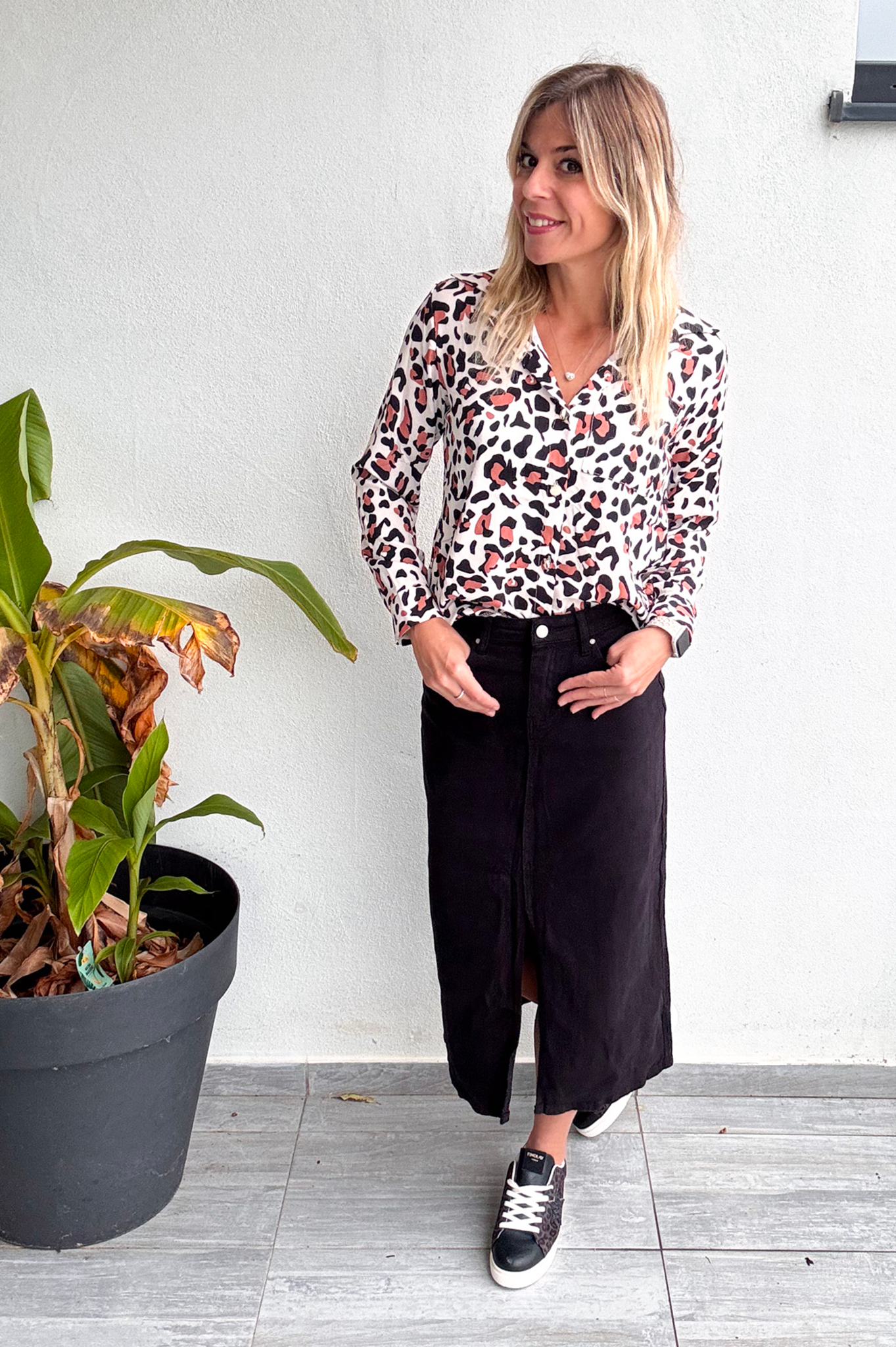 Jupe longue fendu noire