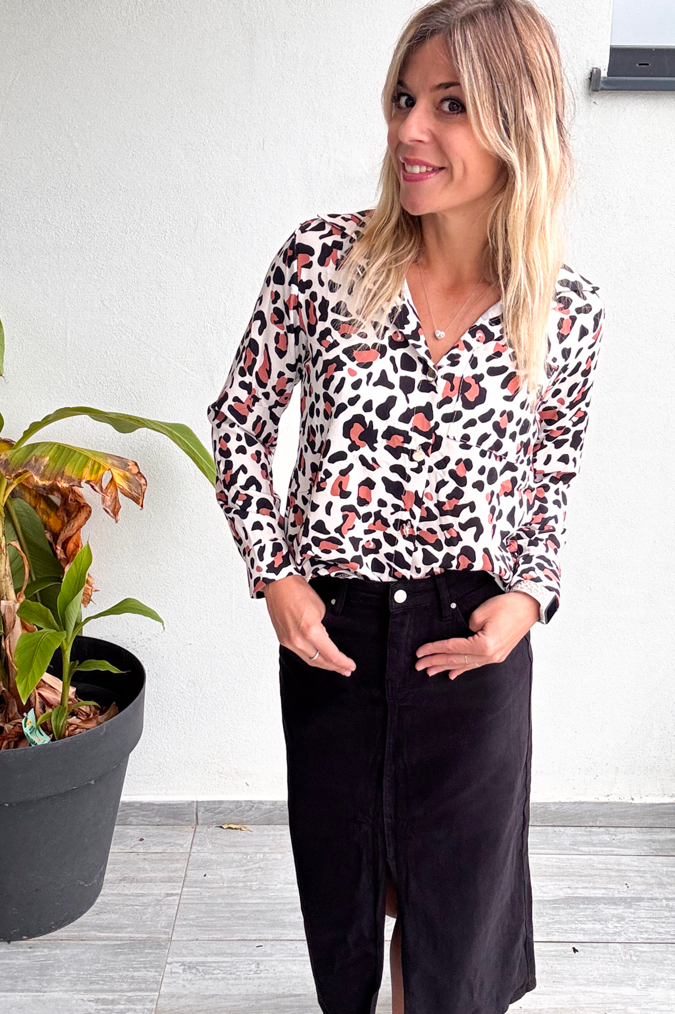 Chemise fluide motif léopard