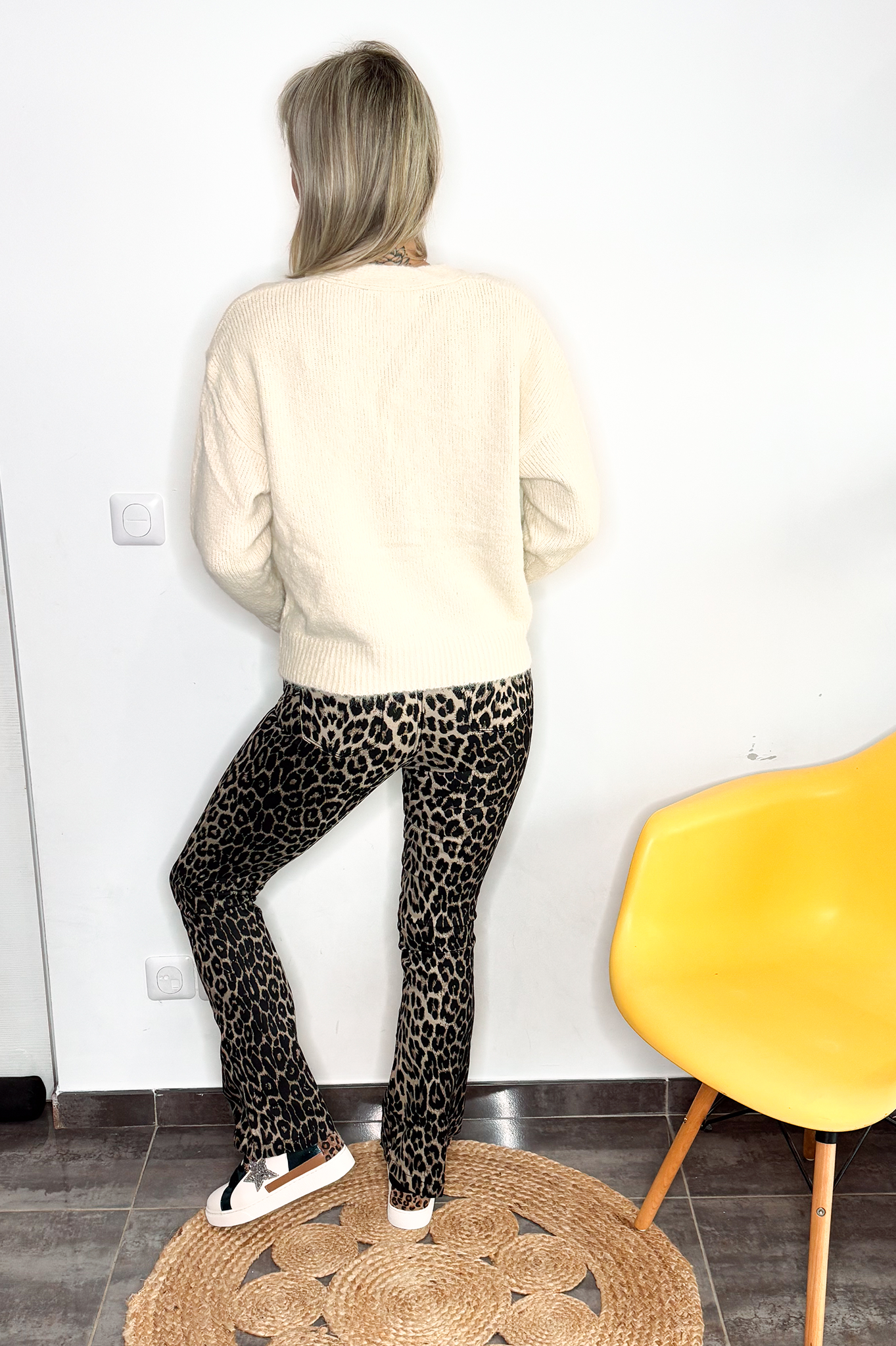 Pantalon Flare imprimé Léopard