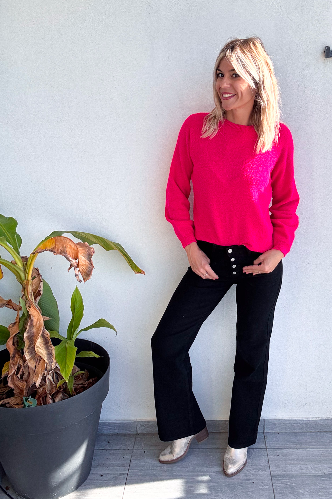 Pull fuchsia femme