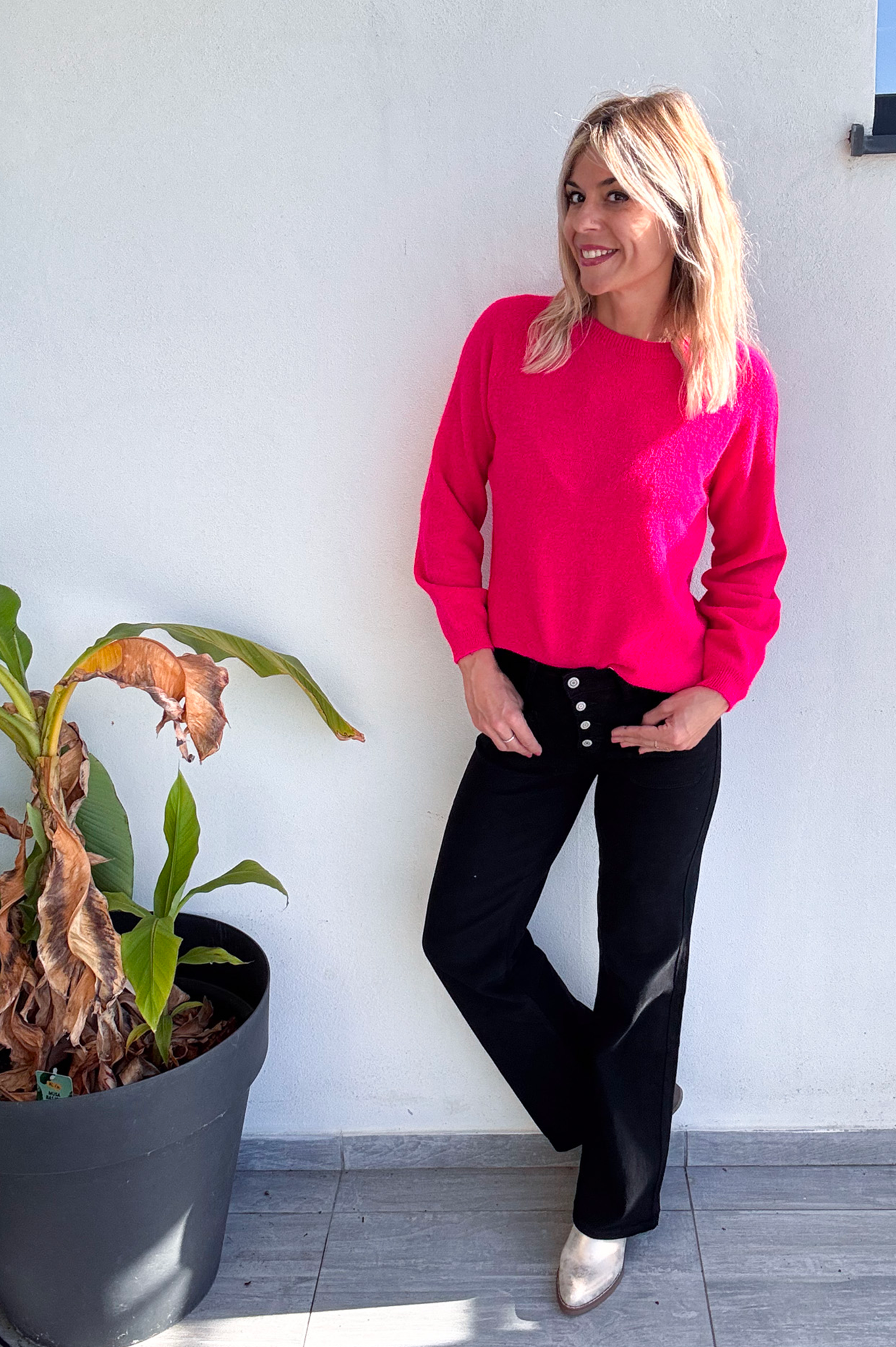 Pull fuchsia femme