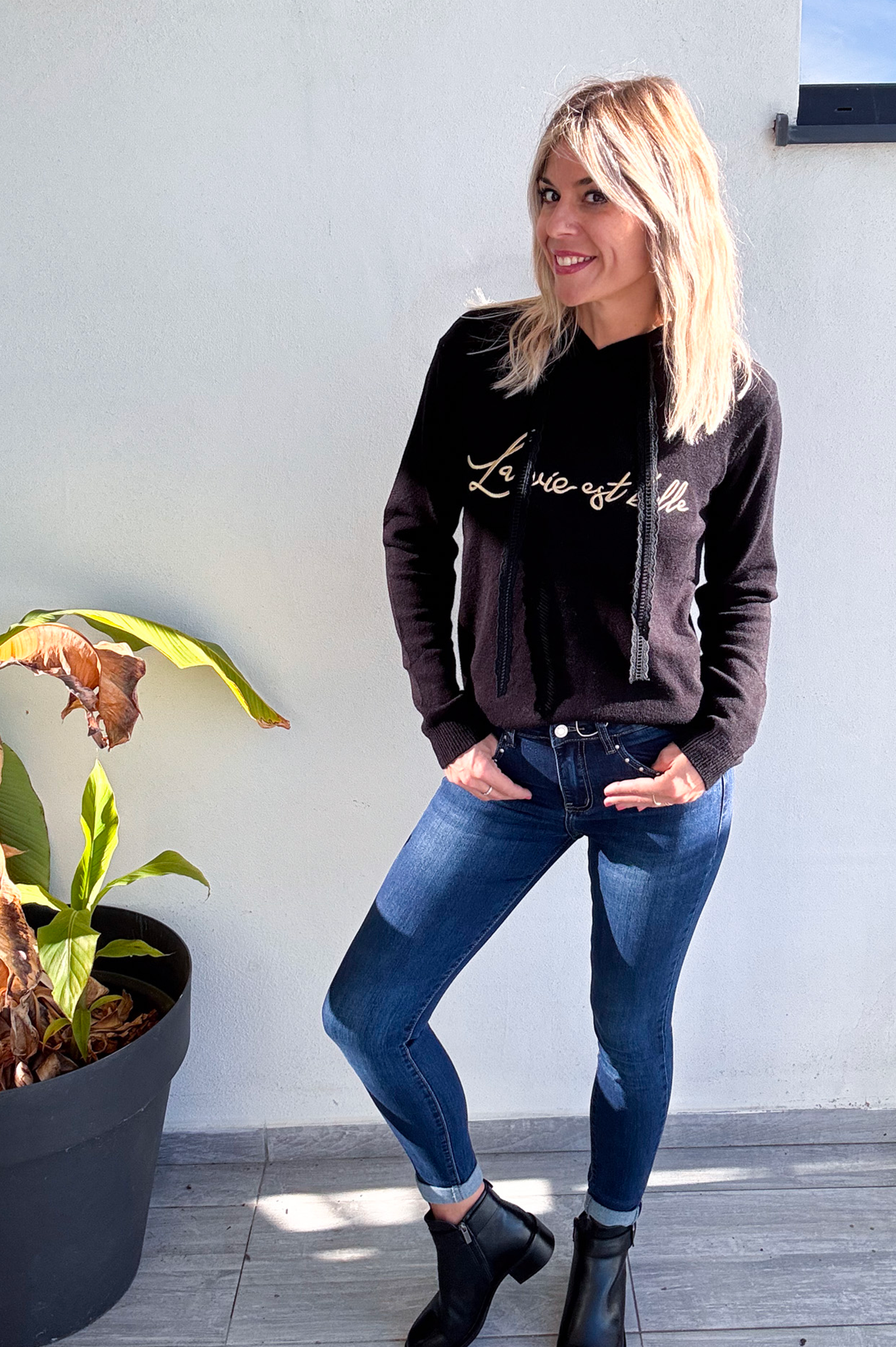 Sweat La vie est belle noir