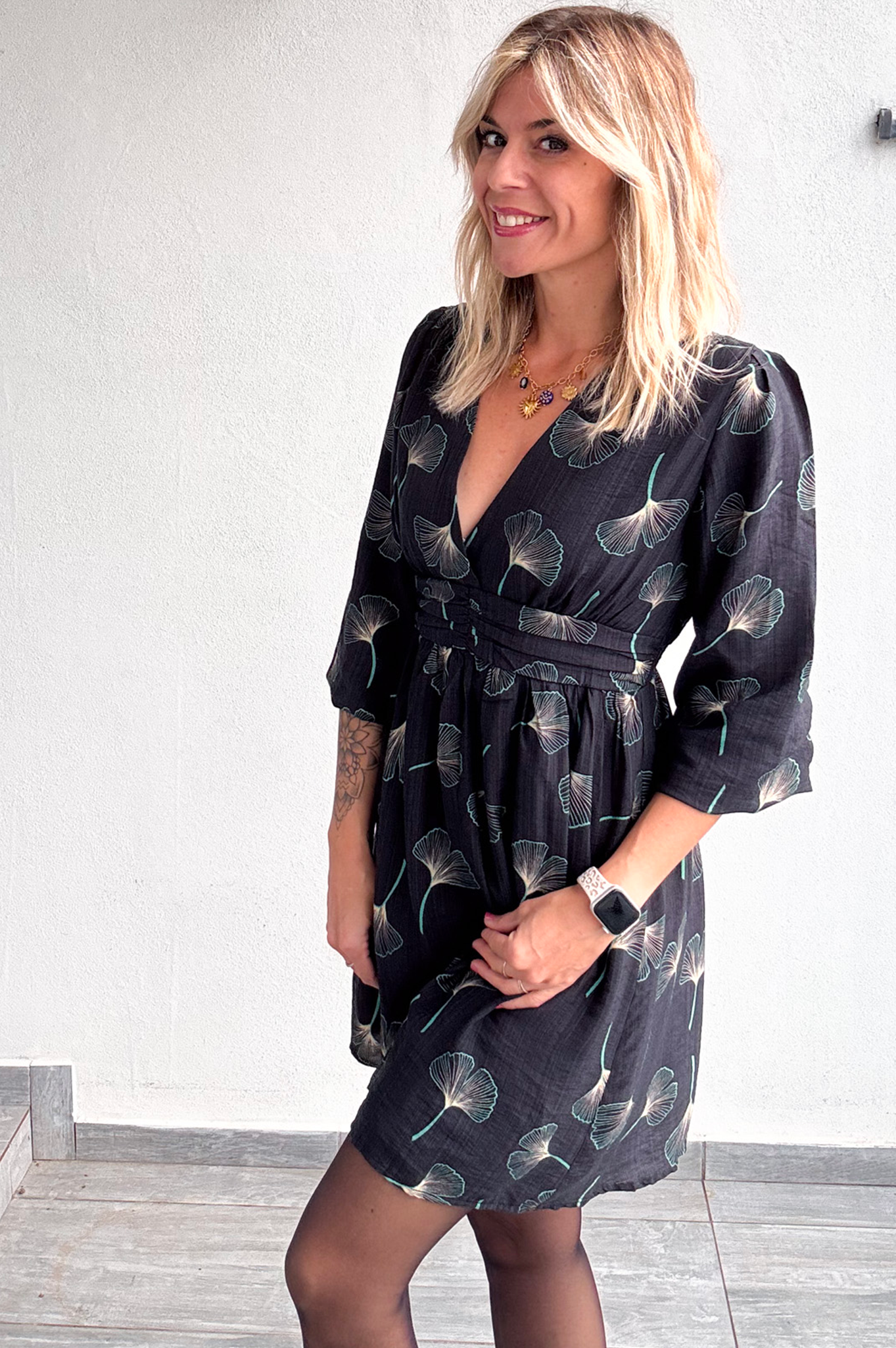 Robe manches longues gris foncé LA Boutique de lydie 