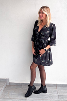 Robe manches longues gris foncé 