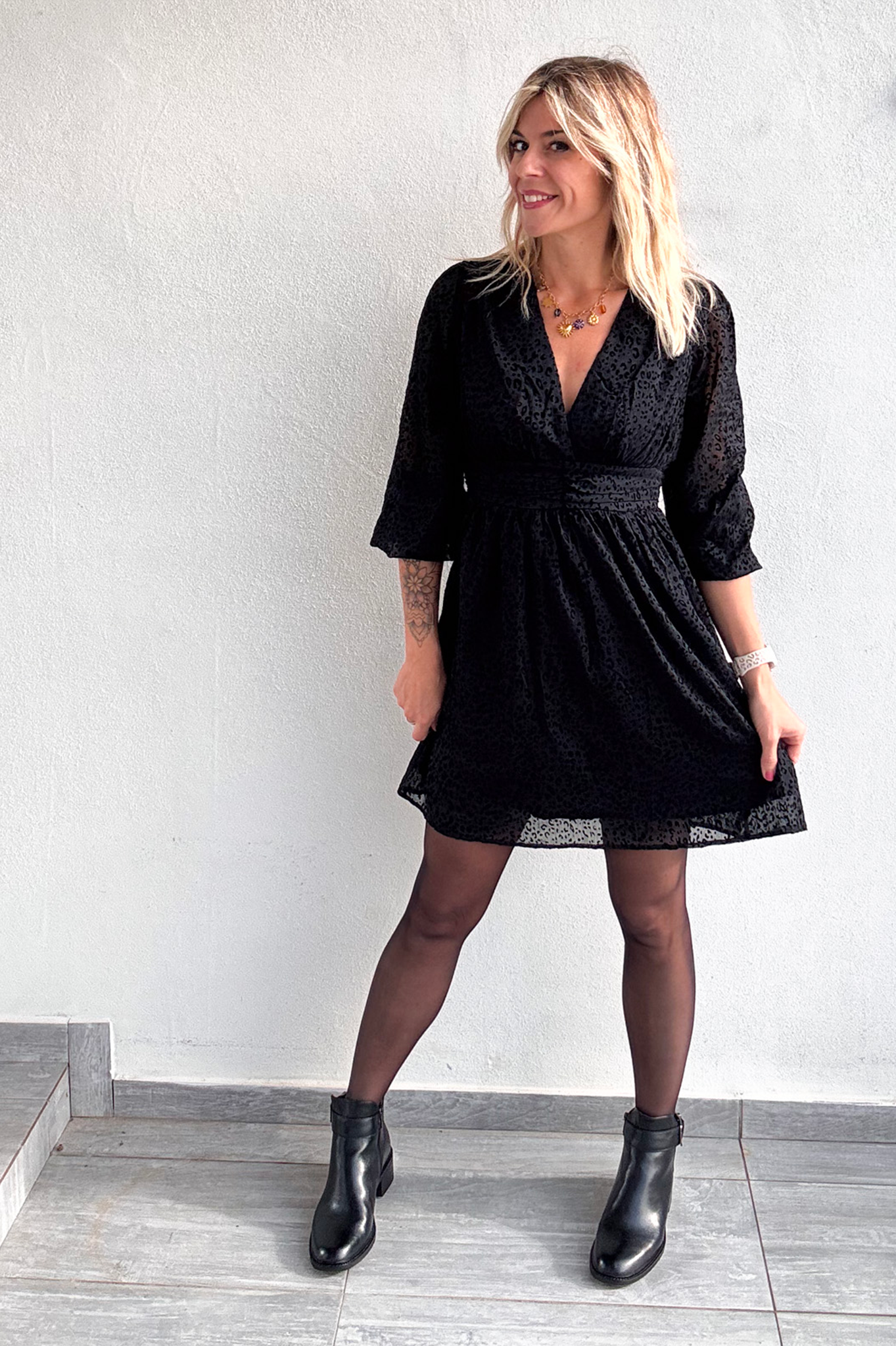 Robe manches longues noire
