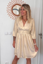 Robe manches longues dorée
